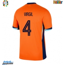Nederland Virgil van Dijk #4 Hjemmedrakt EM 2024 Kortermet